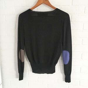 Paul Smith Men’s Knit Sweater Black Elbow Patches Lightweight Designer Sz S